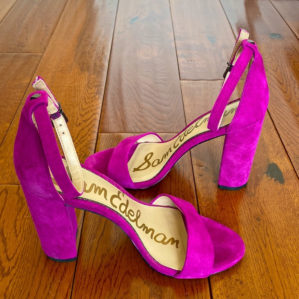 Sam Edelman hot pink suede sandals sz 6W - Picture 2 of 11